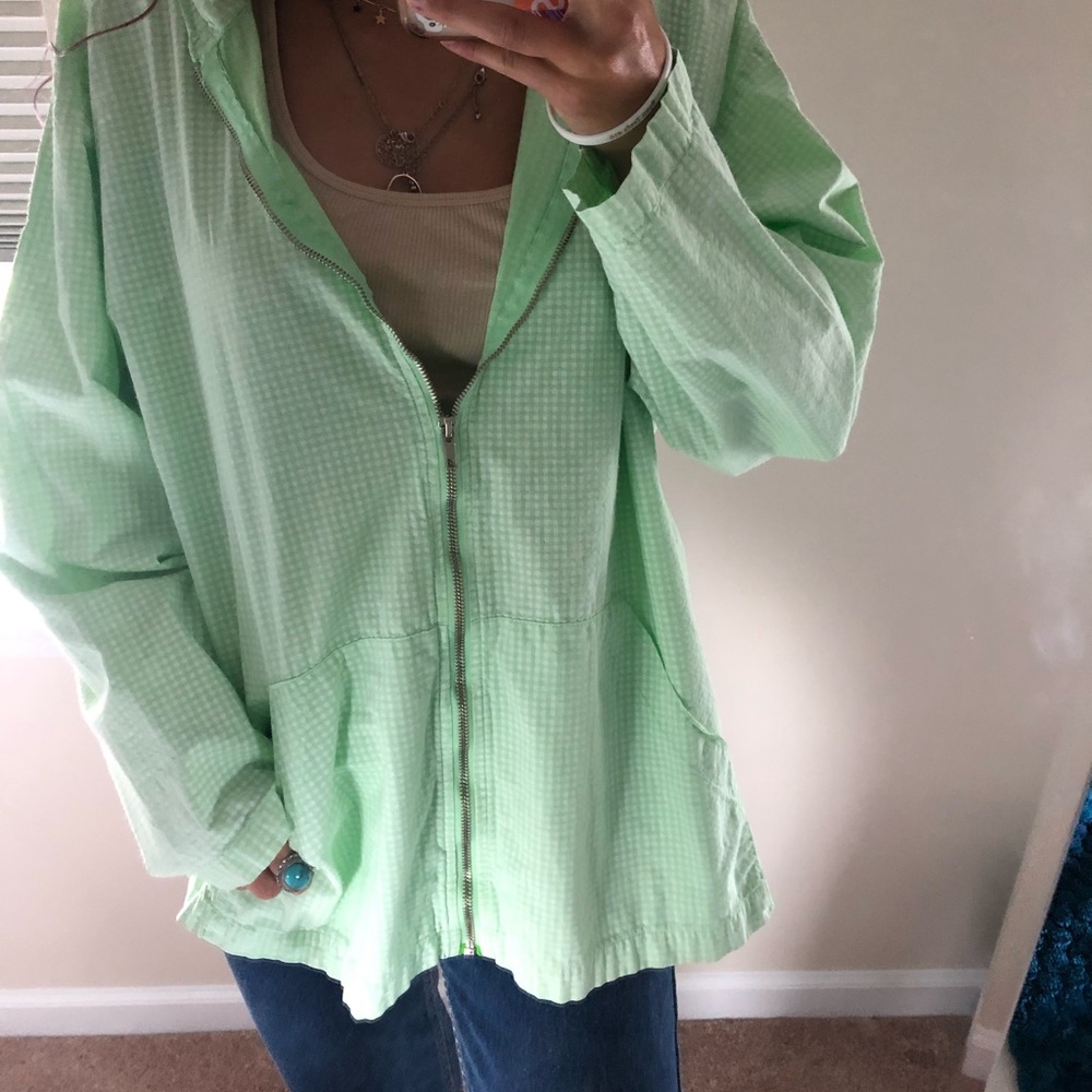 Lime green checkered jacket